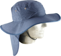 ON SITE SAFETY WIDE BRIM HAT WITH NECK FLAP - NAVY BLUE MEDIUM/LARGE